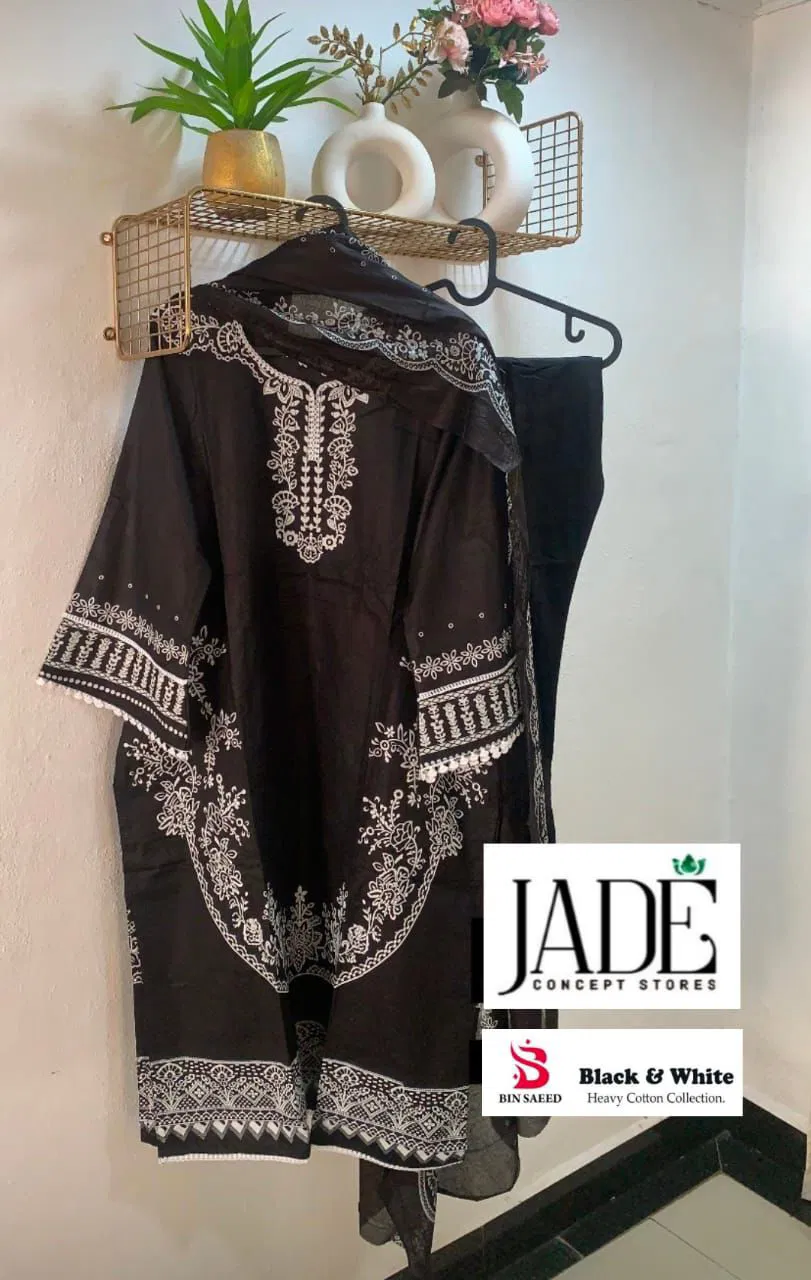 Black & White By Jade Cotton Pakistani Readymade Suits Wholesale Shop In Surat